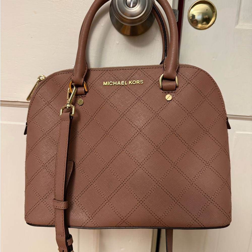 Michael Kors Cindy Dome Satchel  Quilted Leather